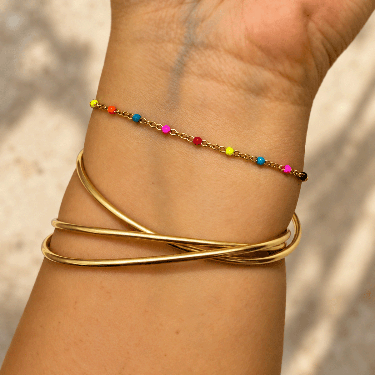 Iris Confetti Enamel Chain Bracelet