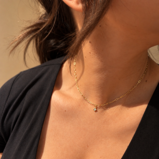 Vertex Diamond Bezel Necklace