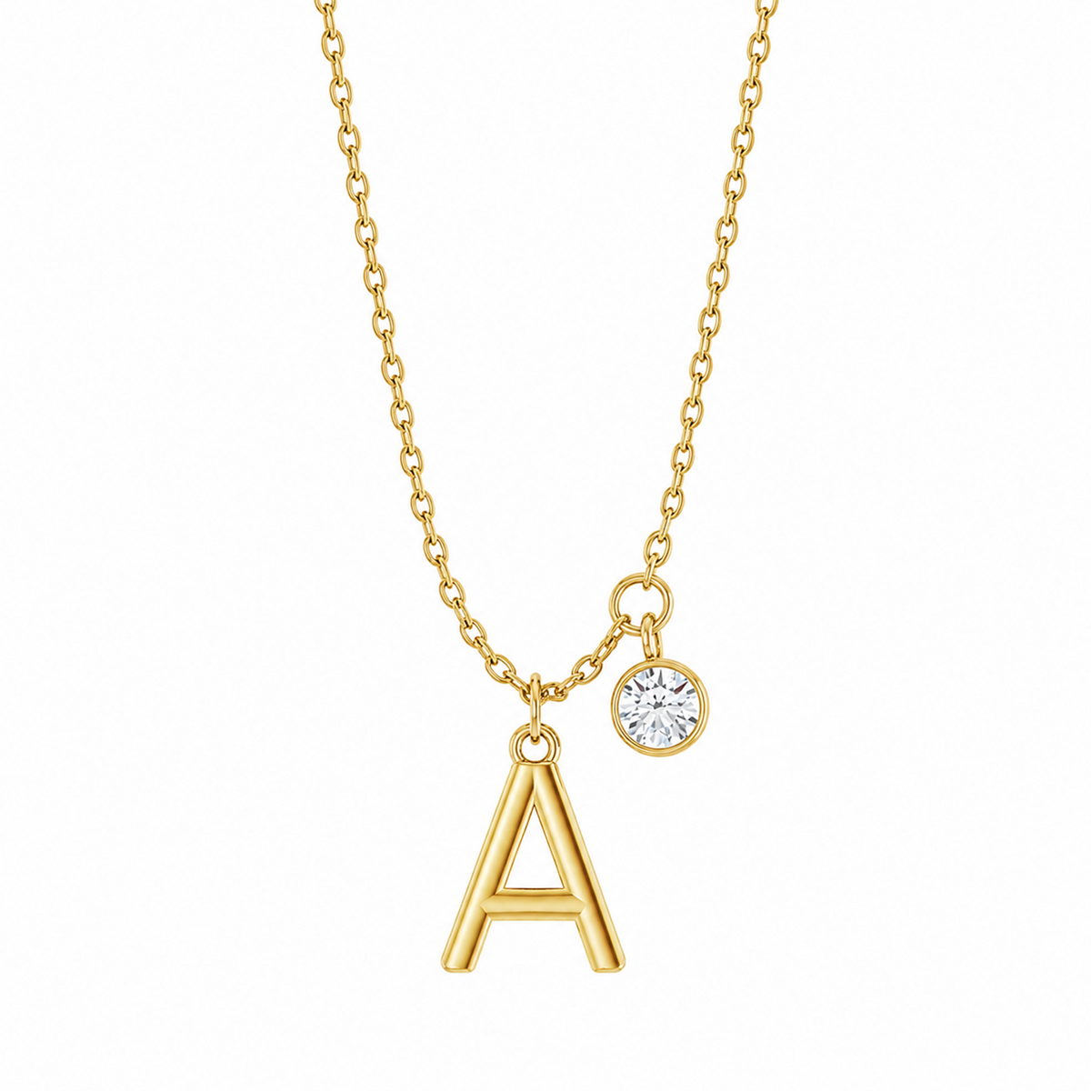 Classic Initial Diamond Pendant Necklace