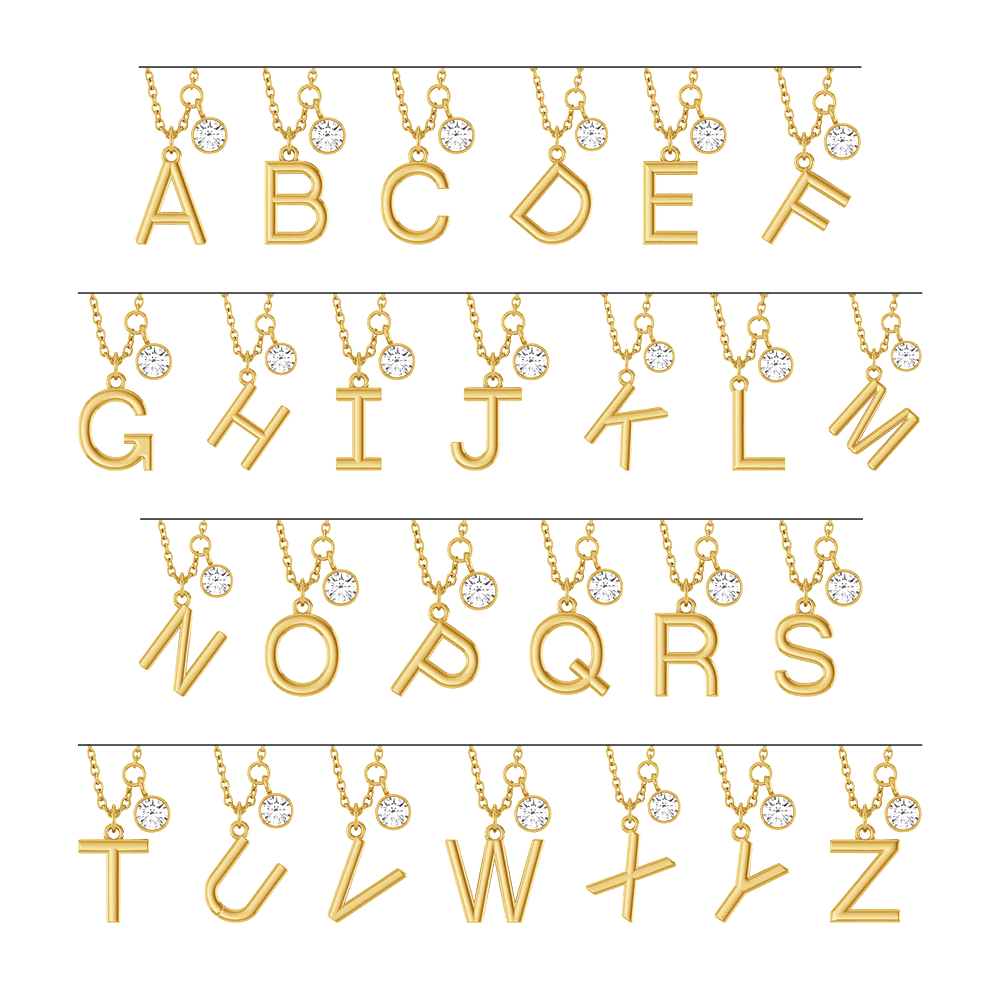 Classic Initial Diamond Pendant Necklace