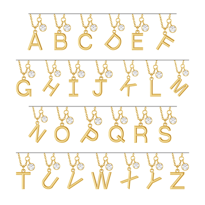 Classic Initial Diamond Pendant Necklace