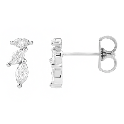 Daphne Marquise Cluster Diamond Stud Earrings