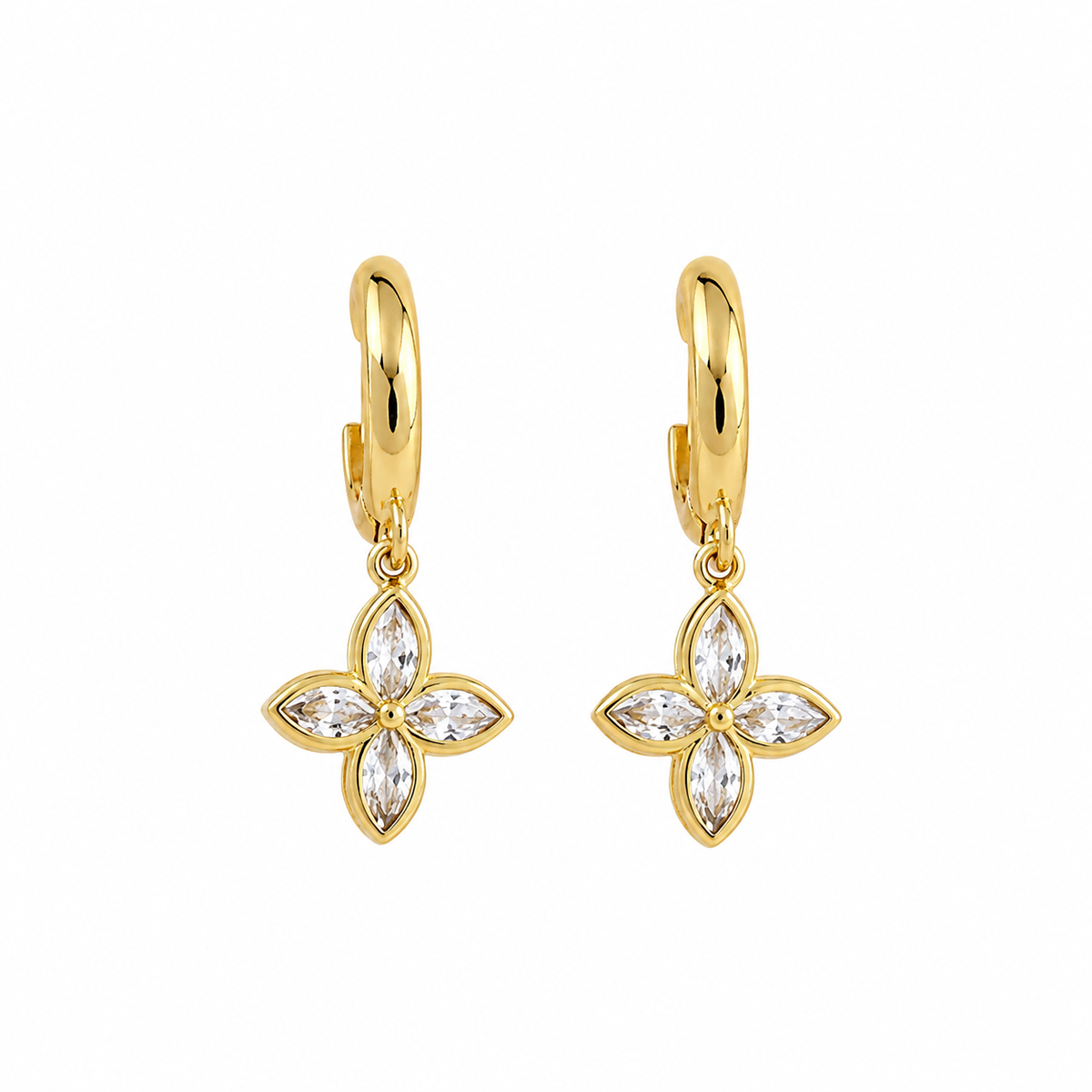 Flora Clicker Huggie Earrings
