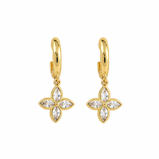 Flora Clicker Huggie Earrings