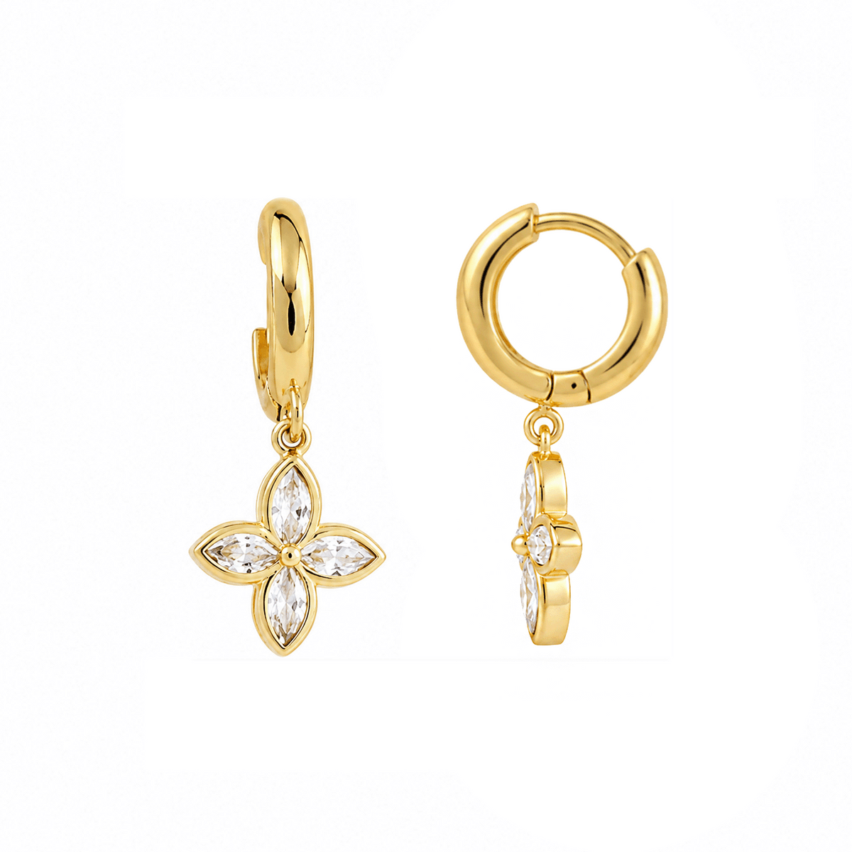 Flora Clicker Huggie Earrings