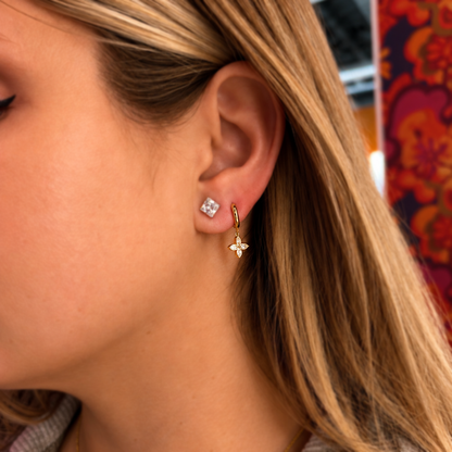 Flora Clicker Huggie Earrings