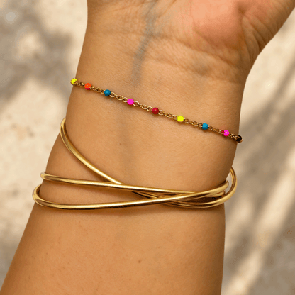 Iris Confetti Enamel Chain Bracelet