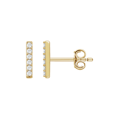 Vega Diamond Bar Stud Earrings