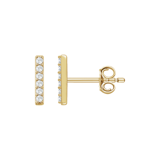 Vega Diamond Bar Stud Earrings