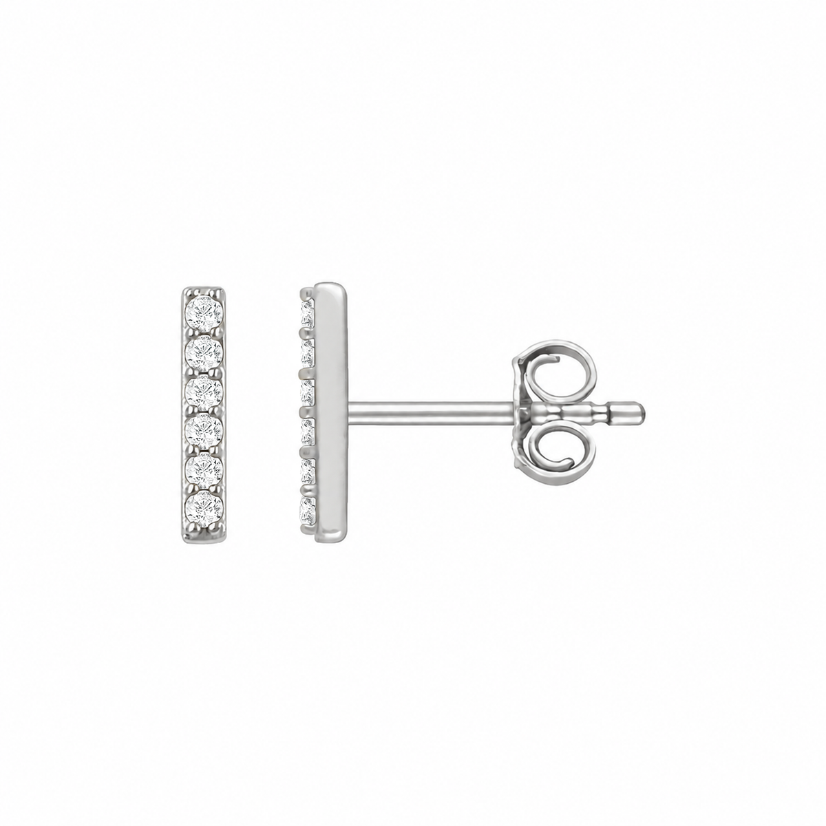 Vega Diamond Bar Stud Earrings